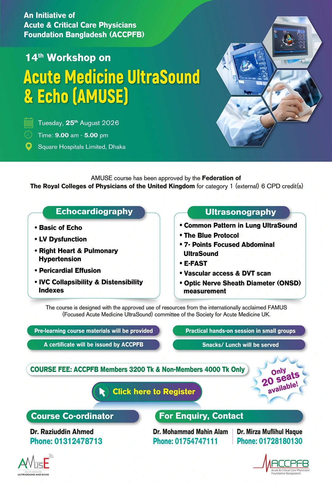 The Acute Medicine Ultrasound and Echo (AMUSE) Course
